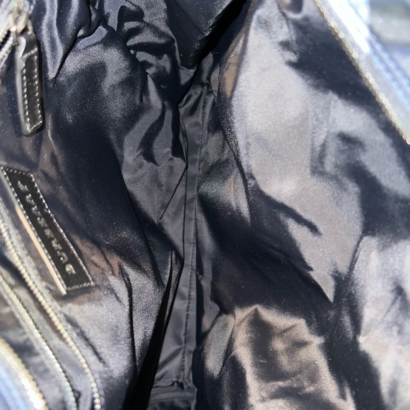 Nylon Check Small Buckleigh Packable Tote Navy Blue - Picture 5 of 5